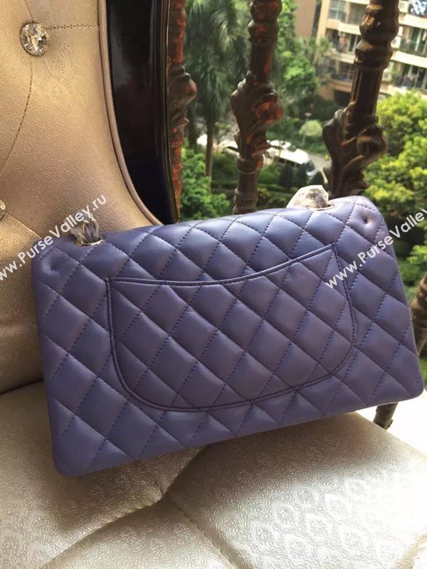 Chanel A1112 lambskin classic flap handbag purple bag 5820