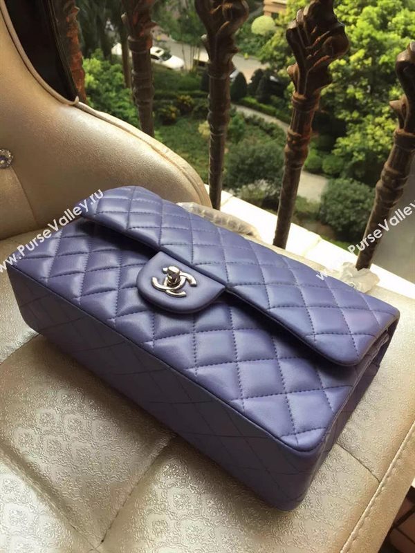 Chanel A1112 lambskin classic flap handbag purple bag 5820