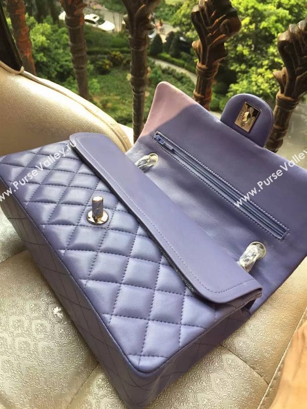 Chanel A1112 lambskin classic flap handbag purple bag 5820