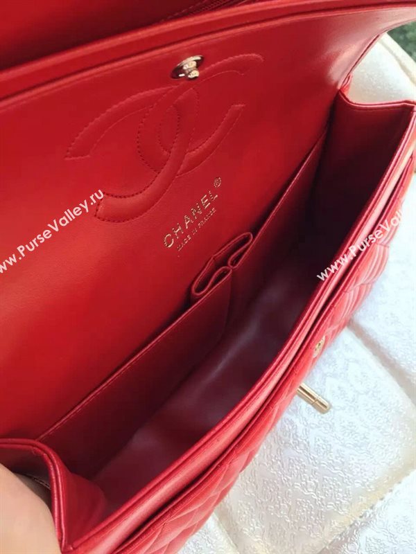 Chanel A1112 lambskin classic flap handbag red bag 5821