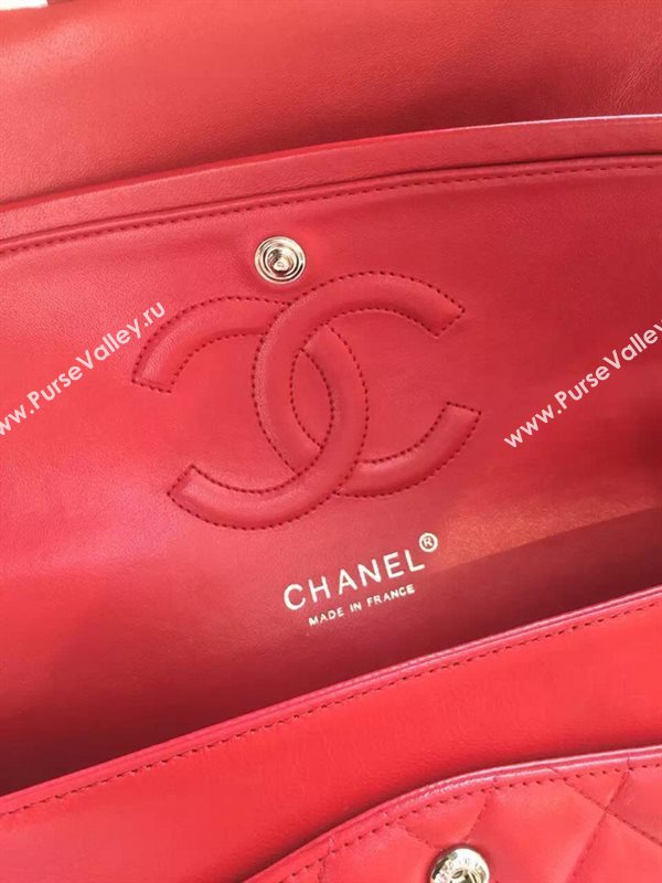 Chanel A1112 lambskin classic flap handbag red bag 5821