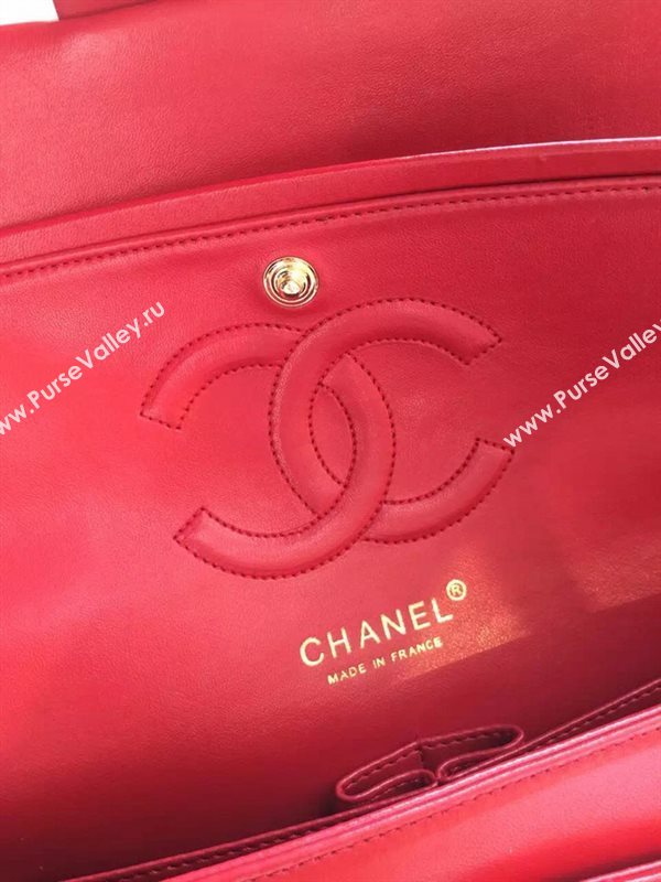 Chanel A1112 lambskin classic flap handbag red bag 5822