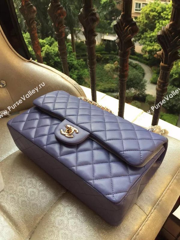 Chanel A1112 lambskin classic flap handbag purple bag 5823