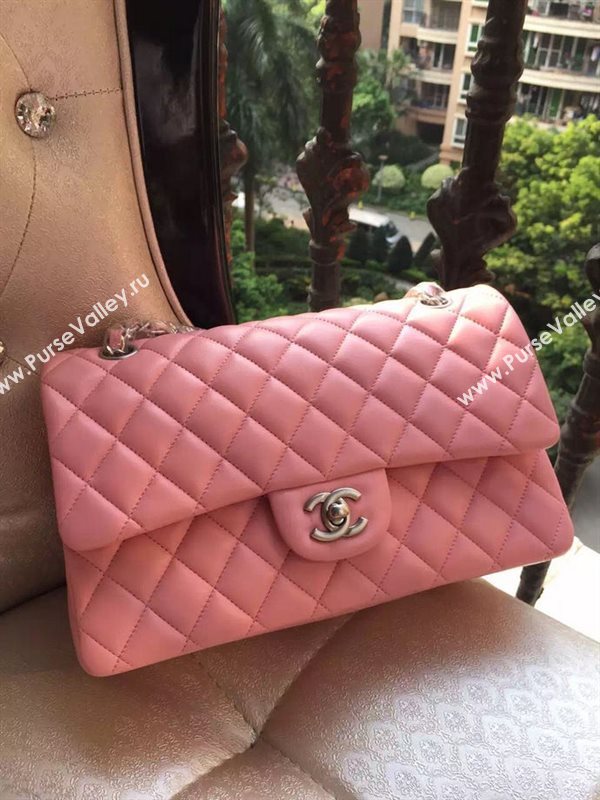 Chanel A1112 lambskin classic flap handbag pink bag 5824