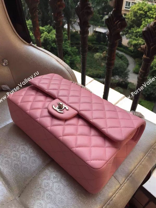 Chanel A1112 lambskin classic flap handbag pink bag 5824