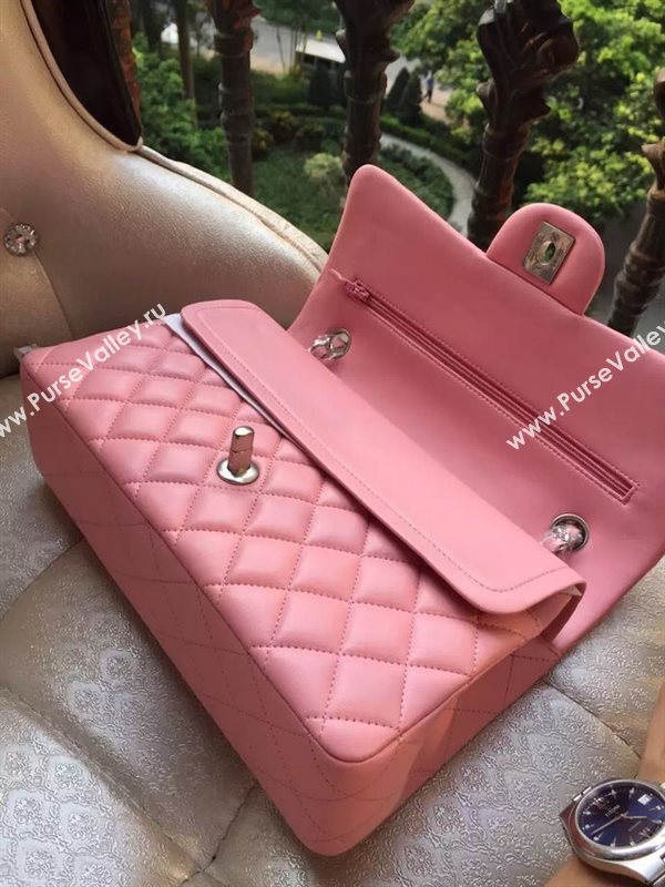 Chanel A1112 lambskin classic flap handbag pink bag 5824