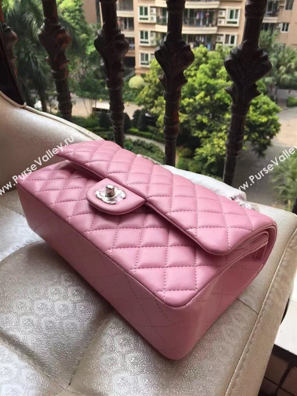 Chanel A1112 lambskin classic flap handbag pink bag 5828