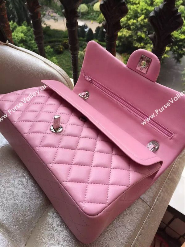 Chanel A1112 lambskin classic flap handbag pink bag 5828