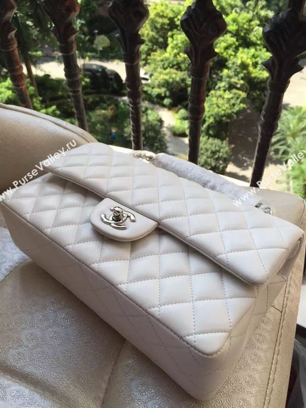 Chanel A1112 lambskin classic flap handbag white bag 5830