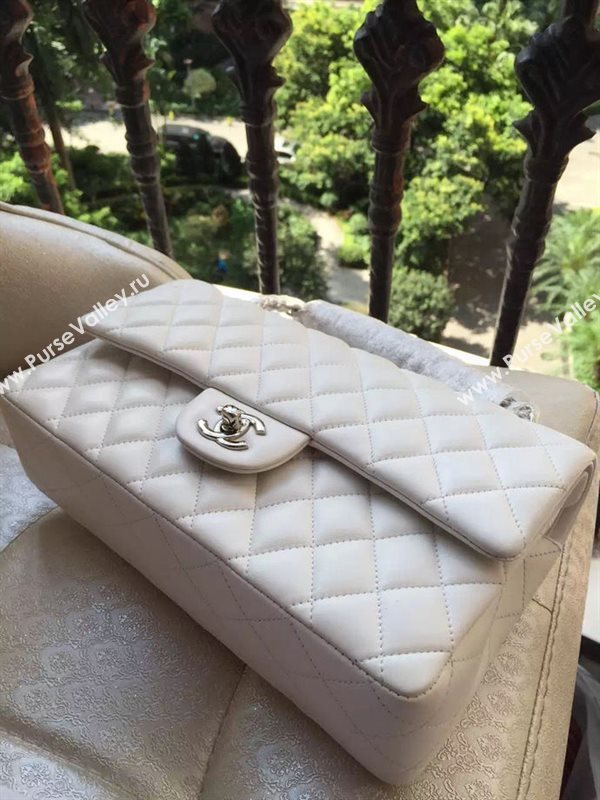 Chanel A1112 lambskin classic flap handbag white bag 5830