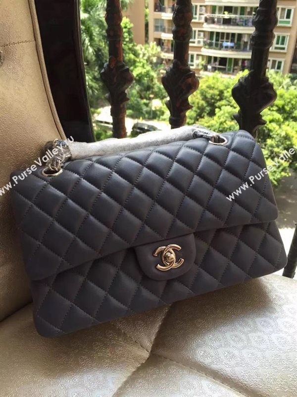 Chanel A1112 lambskin classic flap handbag gray bag 5832