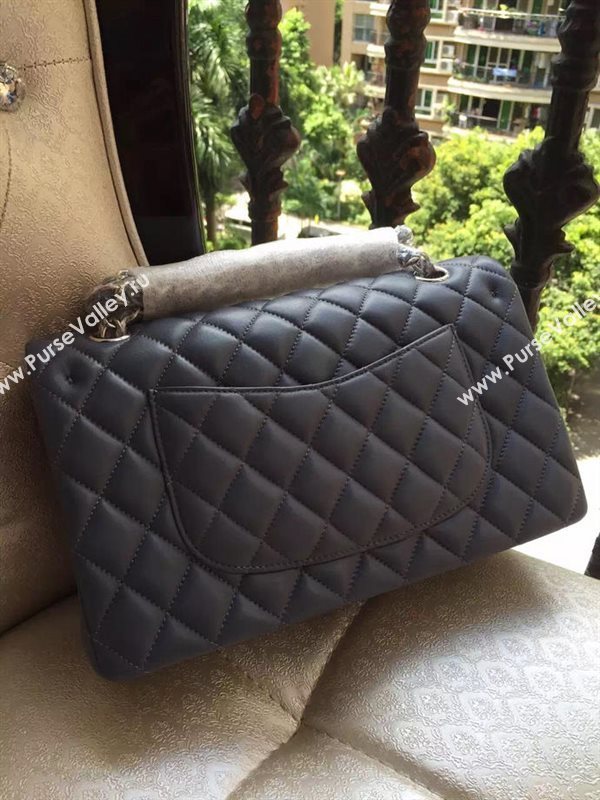 Chanel A1112 lambskin classic flap handbag gray bag 5832