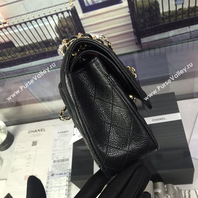 Chanel A1112 caviar lambskin flap handbag black bag 5942