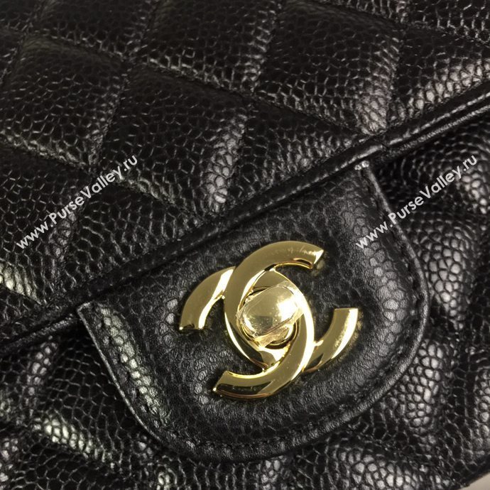 Chanel A1112 caviar lambskin flap handbag black bag 5942