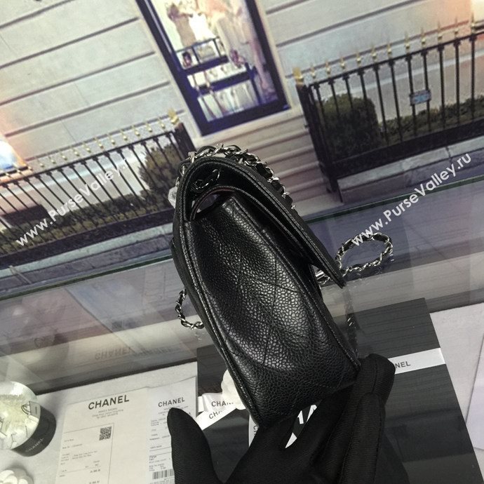 Chanel A1112 caviar lambskin flap handbag black bag 5943