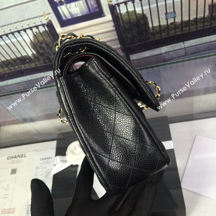 Chanel A1112 caviar lambskin flap handbag black bag 5944