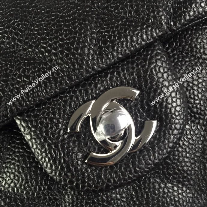 Chanel A1112 caviar lambskin flap handbag black bag 5945