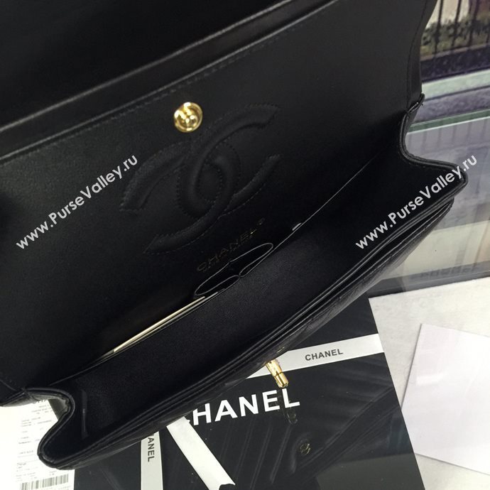 Chanel A1112 caviar lambskin V flap handbag black bag 5946