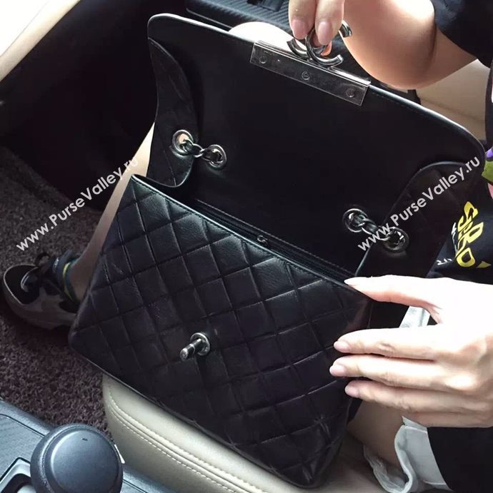 Chanel A90905 lambskin flap handbag black bag 5948