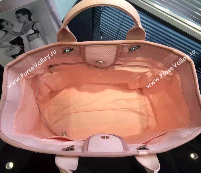 Chanel A68046 original canvas shopping handbag pink bag 5952