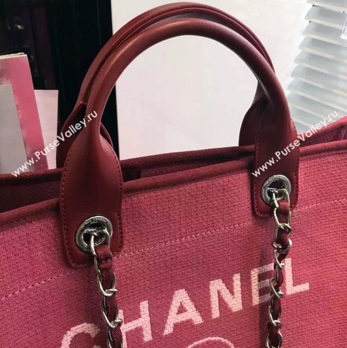 Chanel A68046 original canvas shopping handbag red bag 5953