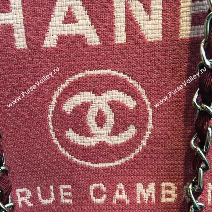 Chanel A68046 original canvas shopping handbag red bag 5953