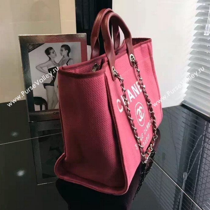 Chanel A68046 original canvas shopping handbag red bag 5953