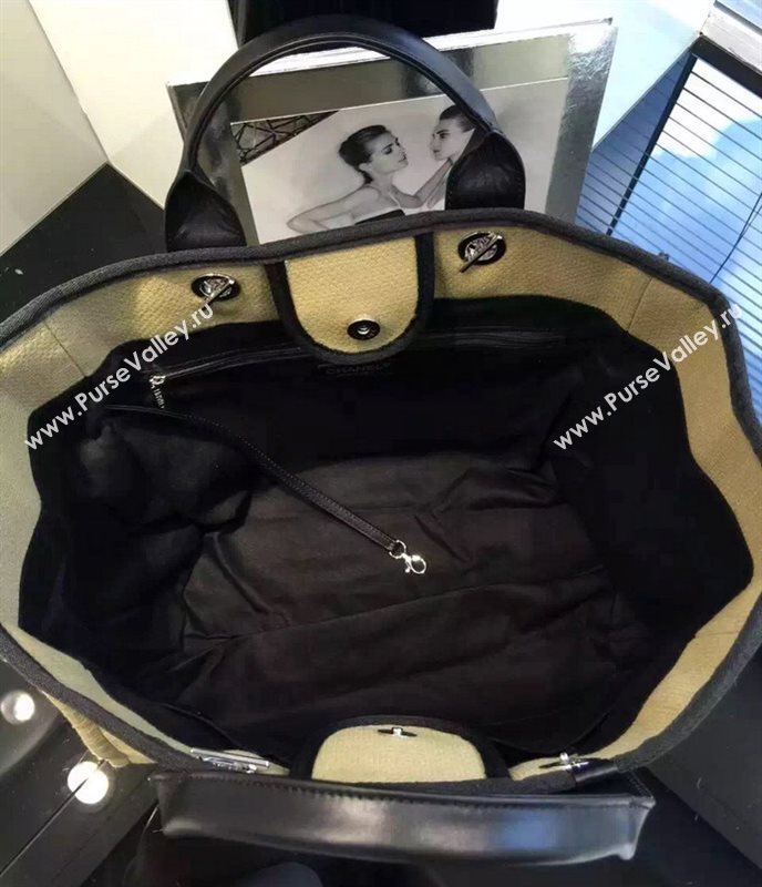 Chanel A68046 original canvas shopping handbag apricot bag 5955