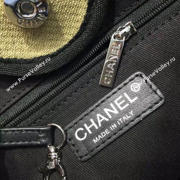 Chanel A68046 original canvas shopping handbag apricot bag 5955