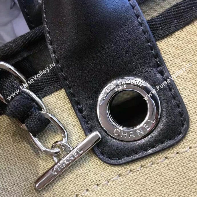 Chanel A68046 original canvas shopping handbag apricot bag 5955