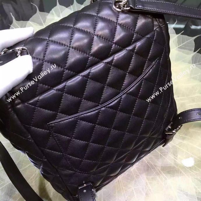 Chanel A91121 lambskin small backpack handbag black bag 5956