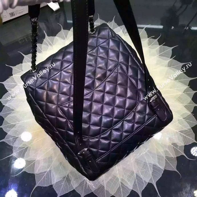 Chanel A91120 lambskin medium backpack handbag black bag 5957
