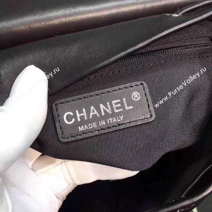 Chanel A91120 lambskin medium backpack handbag black bag 5957