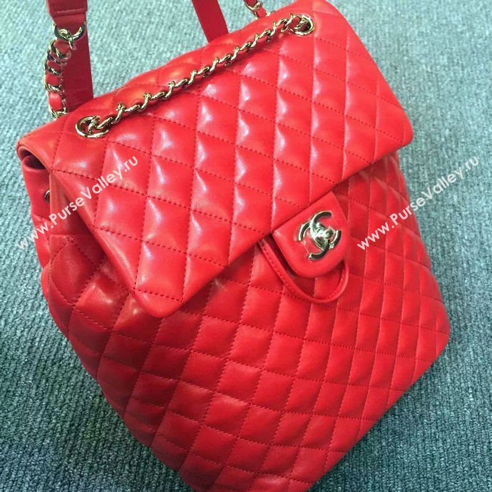 Chanel A91120 lambskin medium backpack handbag red bag 5958