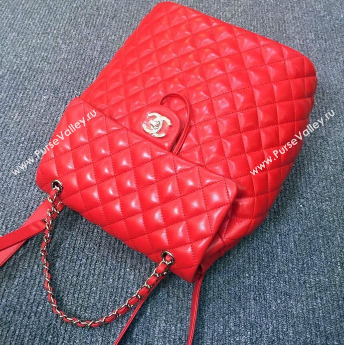 Chanel A91120 lambskin medium backpack handbag red bag 5958