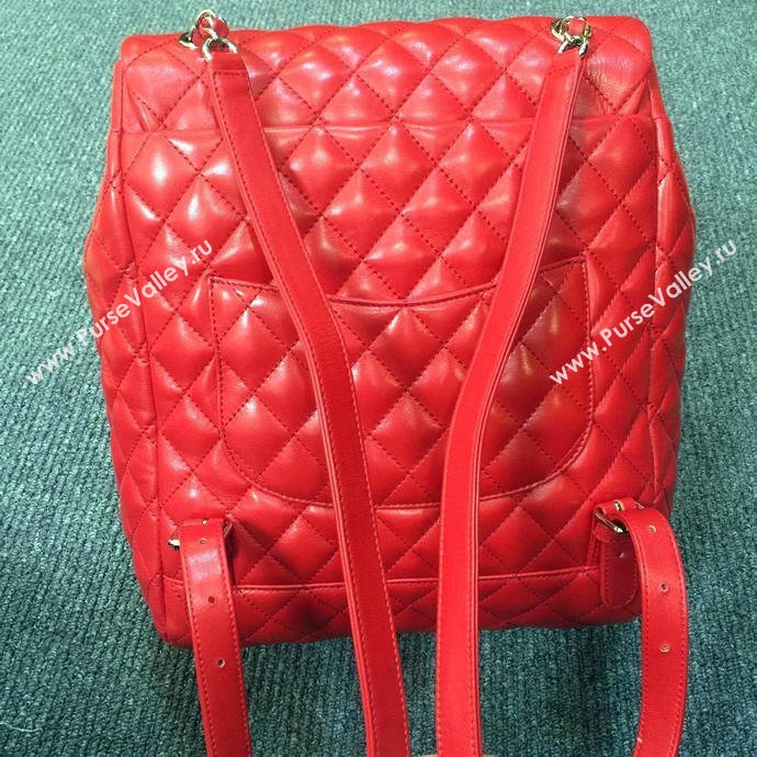 Chanel A91120 lambskin medium backpack handbag red bag 5958