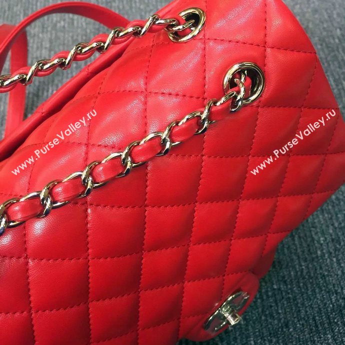 Chanel A91120 lambskin medium backpack handbag red bag 5958