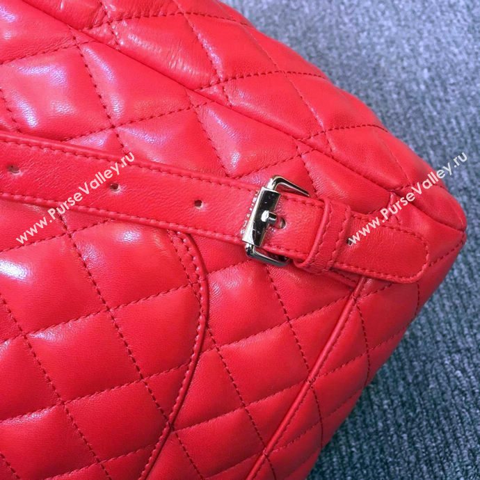 Chanel A91120 lambskin medium backpack handbag red bag 5958