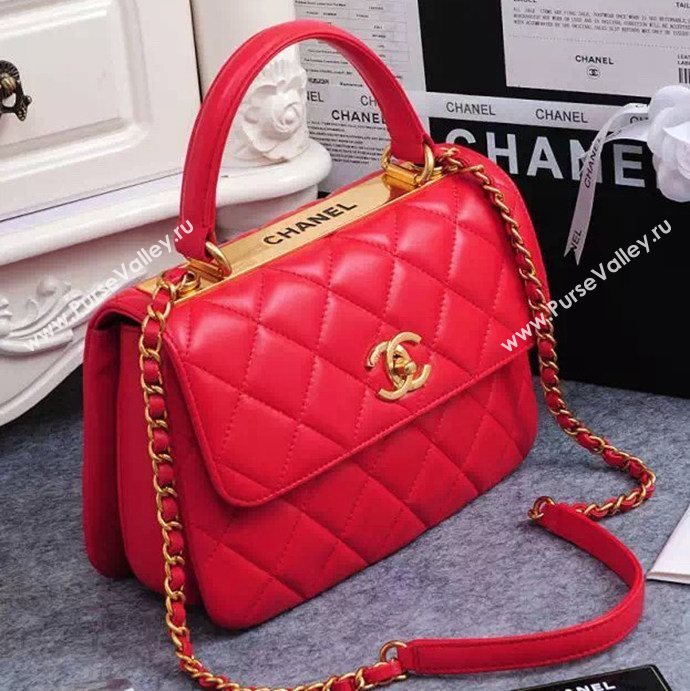 Chanel A92236 lambskin tote flap handbag red bag 5959