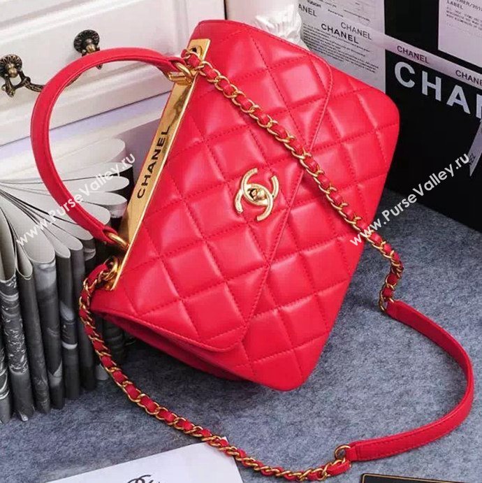 Chanel A92236 lambskin tote flap handbag red bag 5959