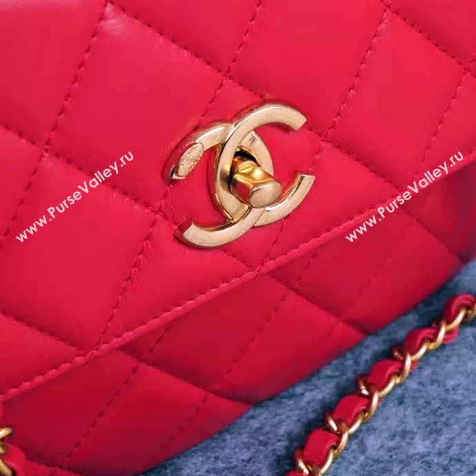 Chanel A92236 lambskin tote flap handbag red bag 5959