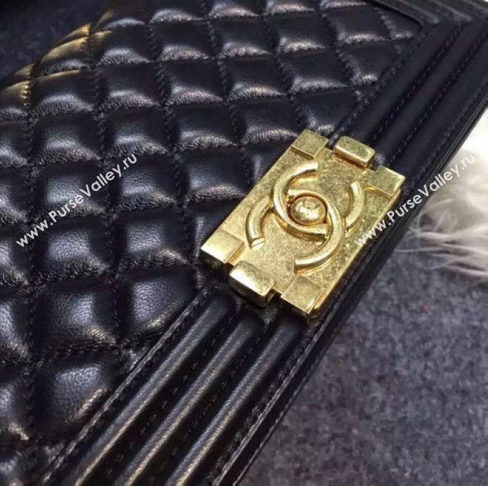 Chanel A67086 lambskin le boy handbag black bag 5961