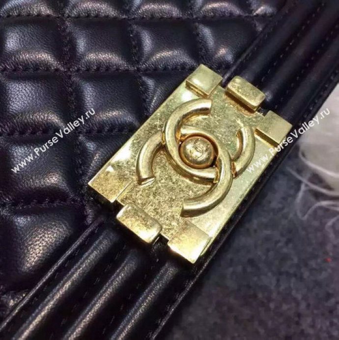 Chanel A67085 lambskin small le boy handbag black bag 5962