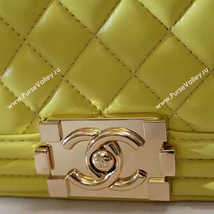 Chanel A67085 lambskin small le boy handbag yellow bag 5970