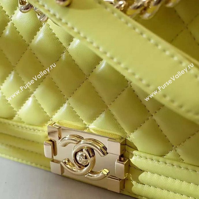 Chanel A67086 lambskin le boy handbag yellow bag 5971