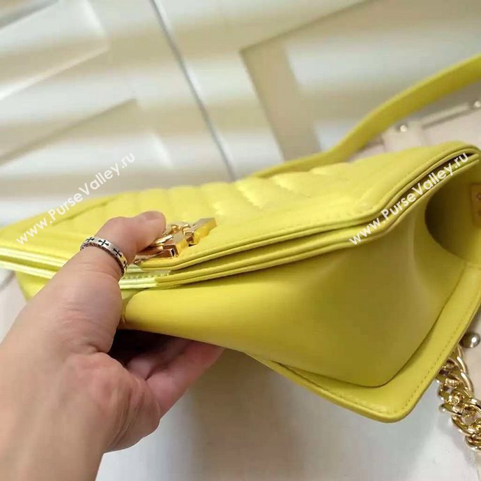 Chanel A67086 lambskin le boy handbag yellow bag 5971