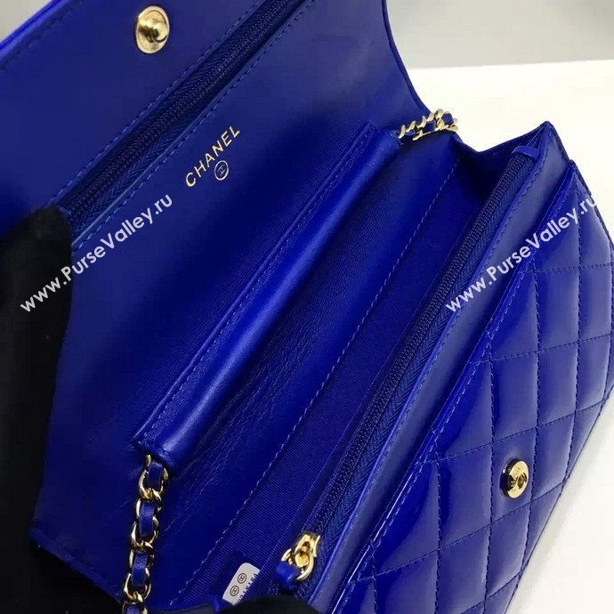 Chanel A33814 paint lambskin small woc handbag blue bag 5972