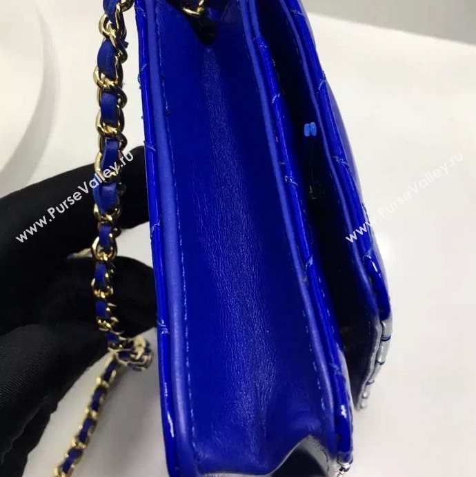 Chanel A33814 paint lambskin small woc handbag blue bag 5972