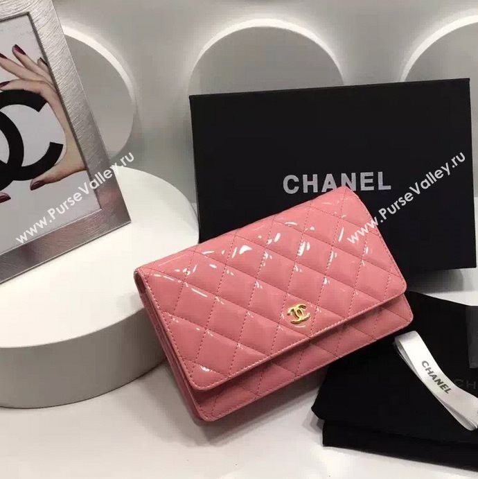 Chanel A33814 paint lambskin small woc handbag pink bag 5973