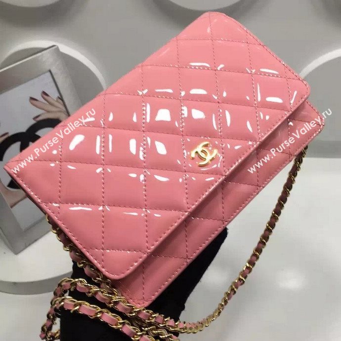 Chanel A33814 paint lambskin small woc handbag pink bag 5973